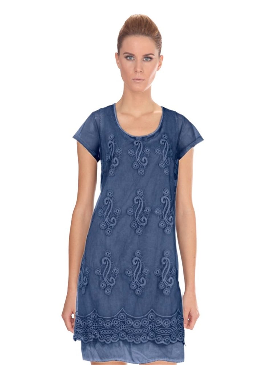 Dantelli Elbise - Mavi