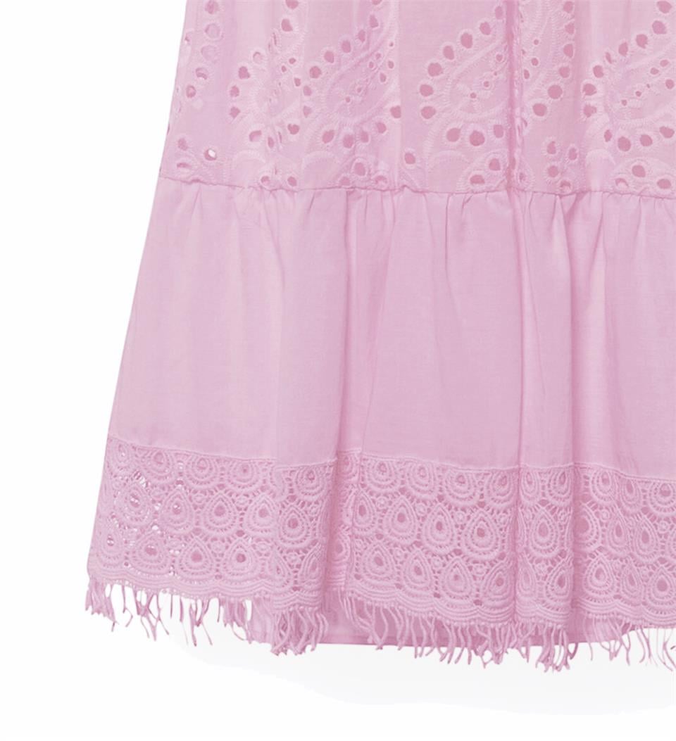 Dantelli Elbise - Pembe
