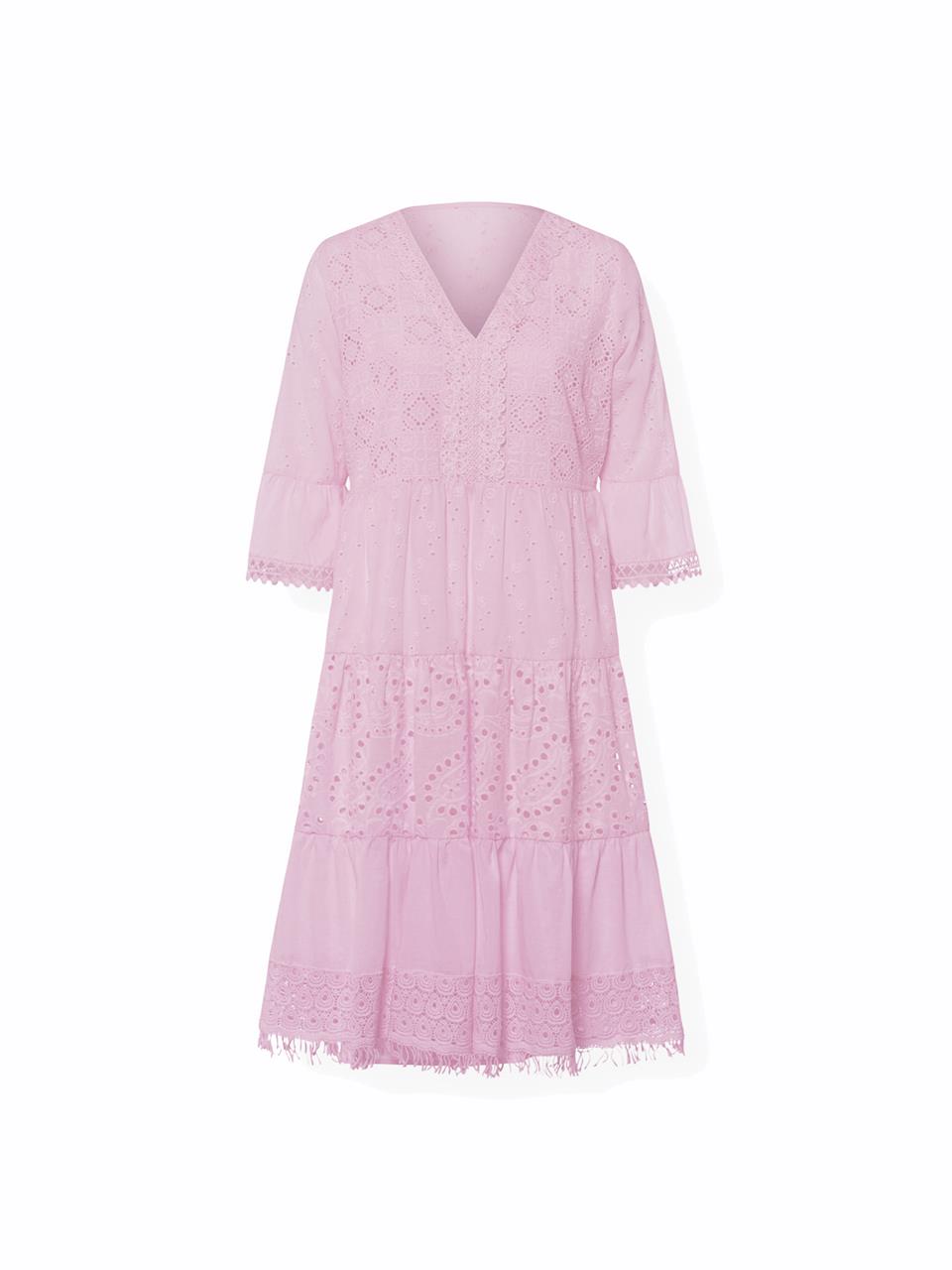 Dantelli Elbise - Pembe