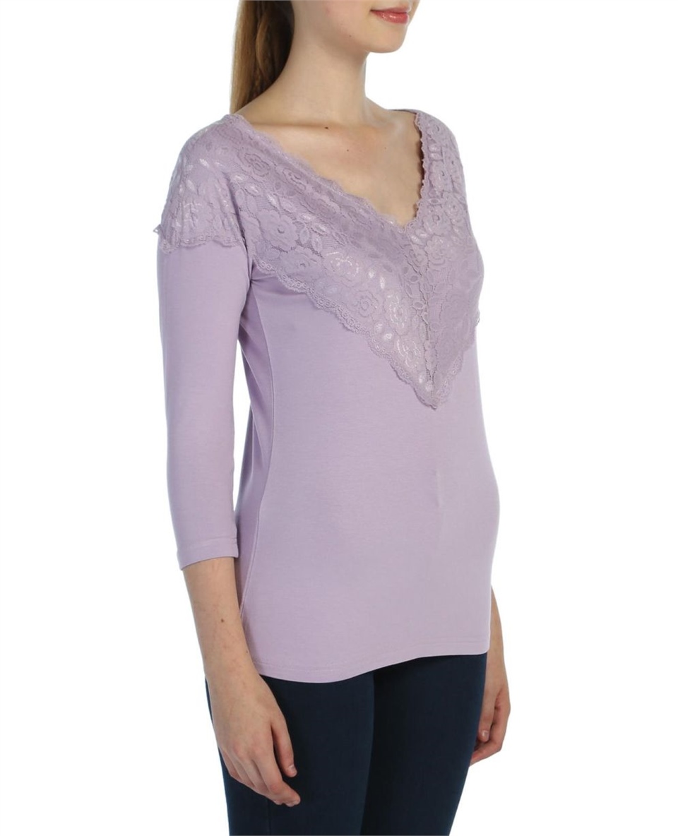 Dantelli T-shirt - Leylak