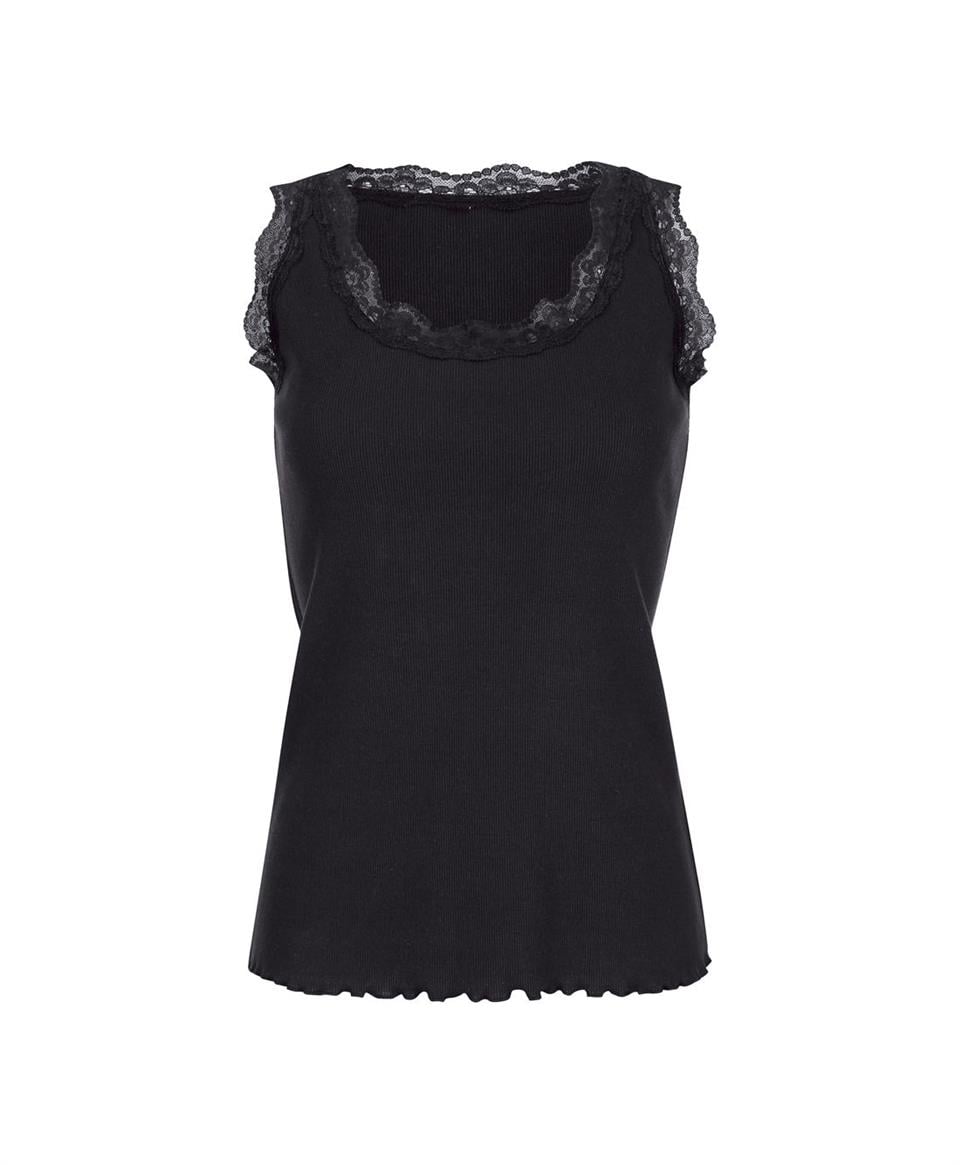 Dantelli Top - Siyah