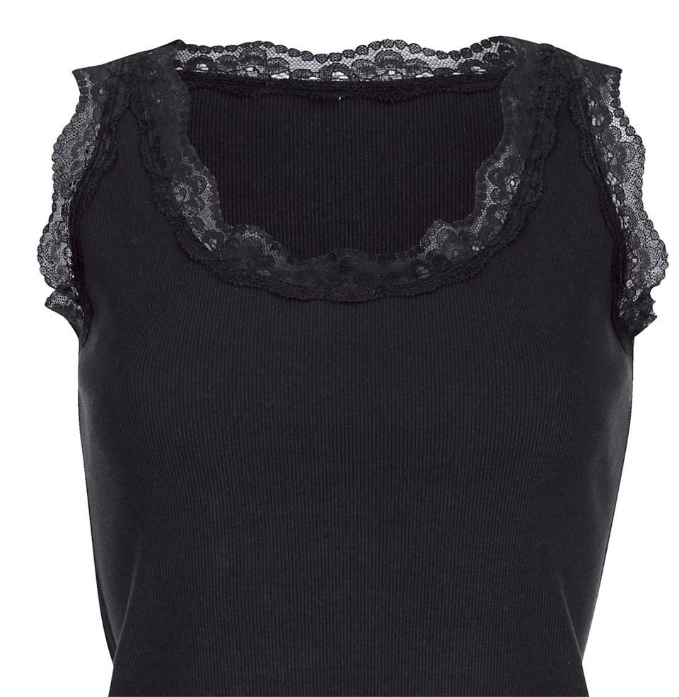 Dantelli Top - Siyah