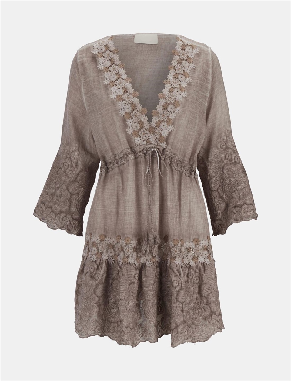 Dantelli Tunik - Vizon