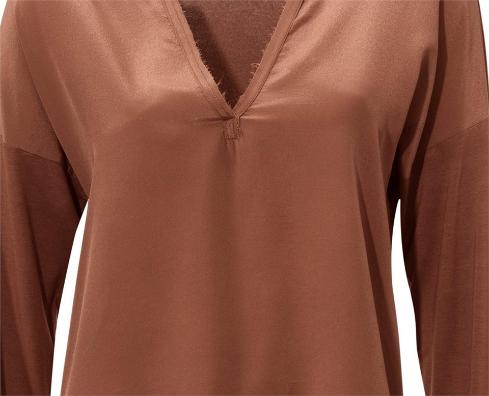 İpek Bluz - Camel
