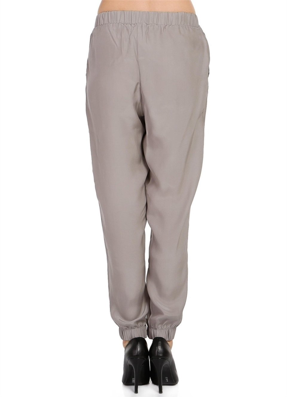 İpek Saten Pantolon - Gri