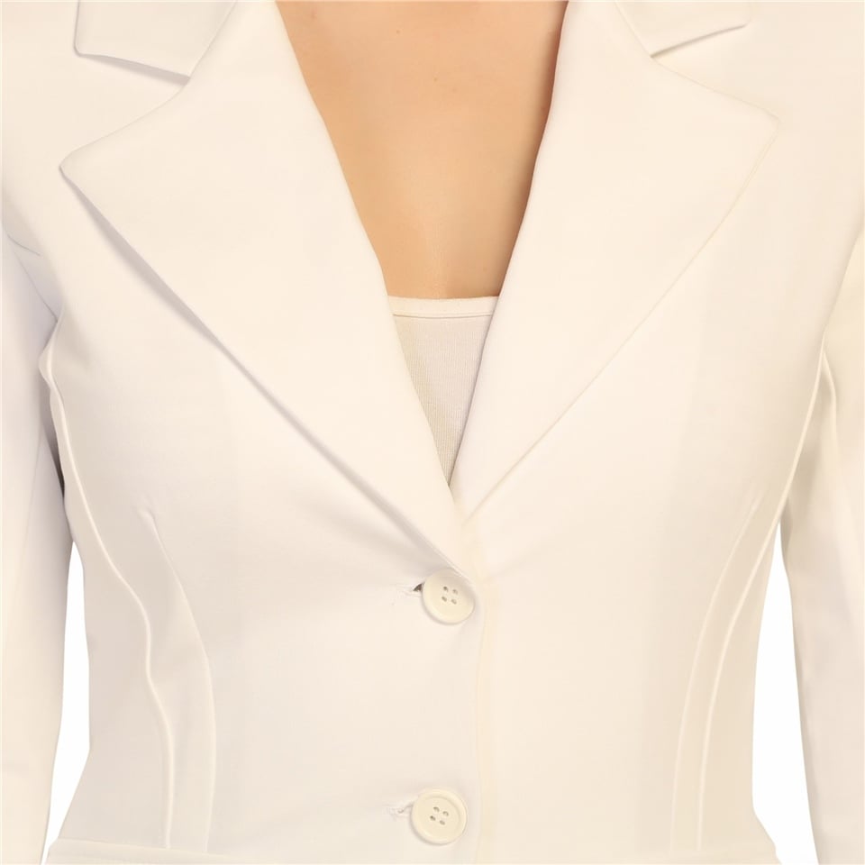 Jersey Blazer Ceket - Beyaz