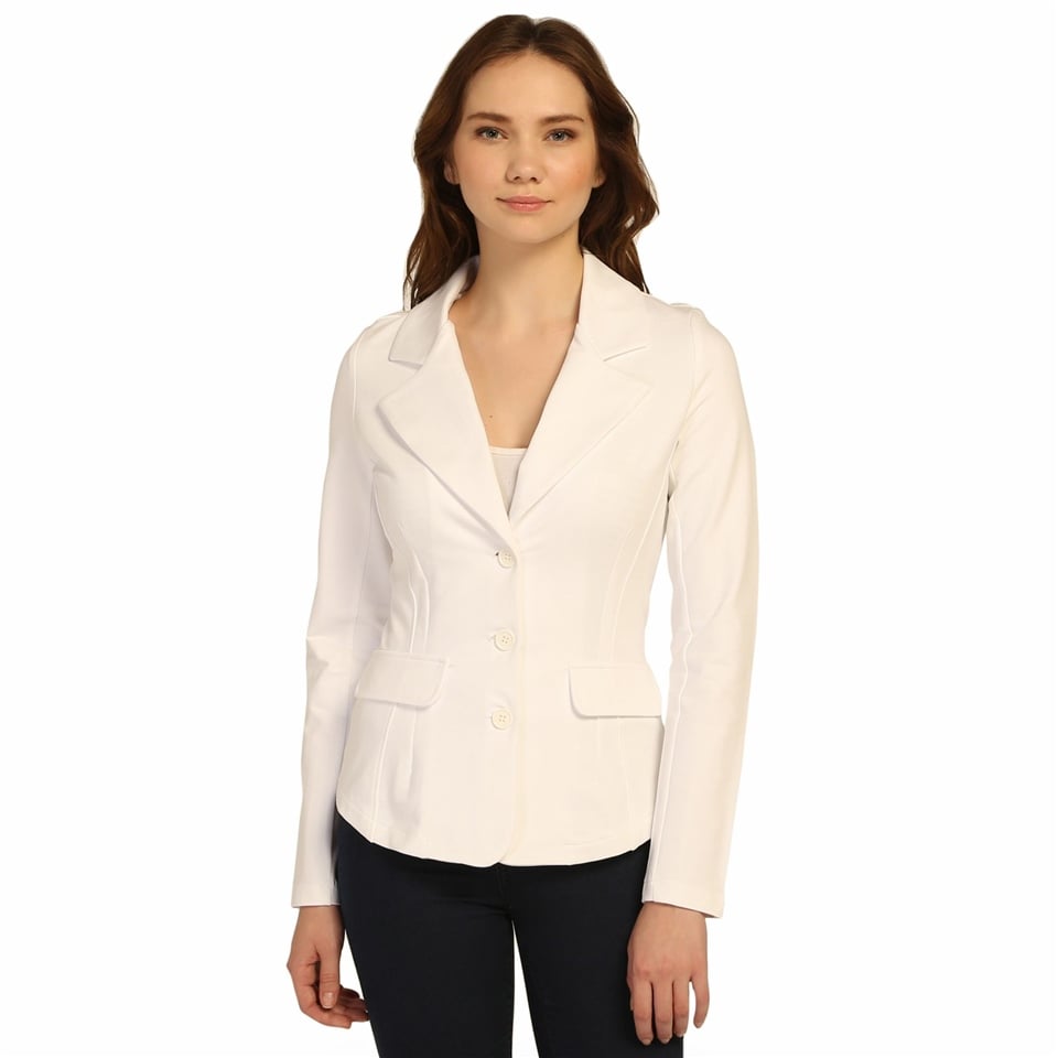Jersey Blazer Ceket - Beyaz