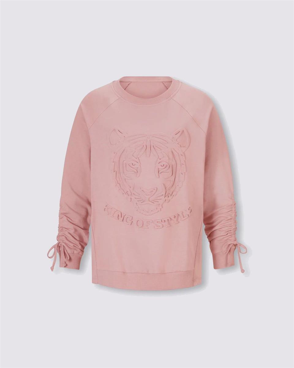 Kabartma Sweatshirt - Eflatun