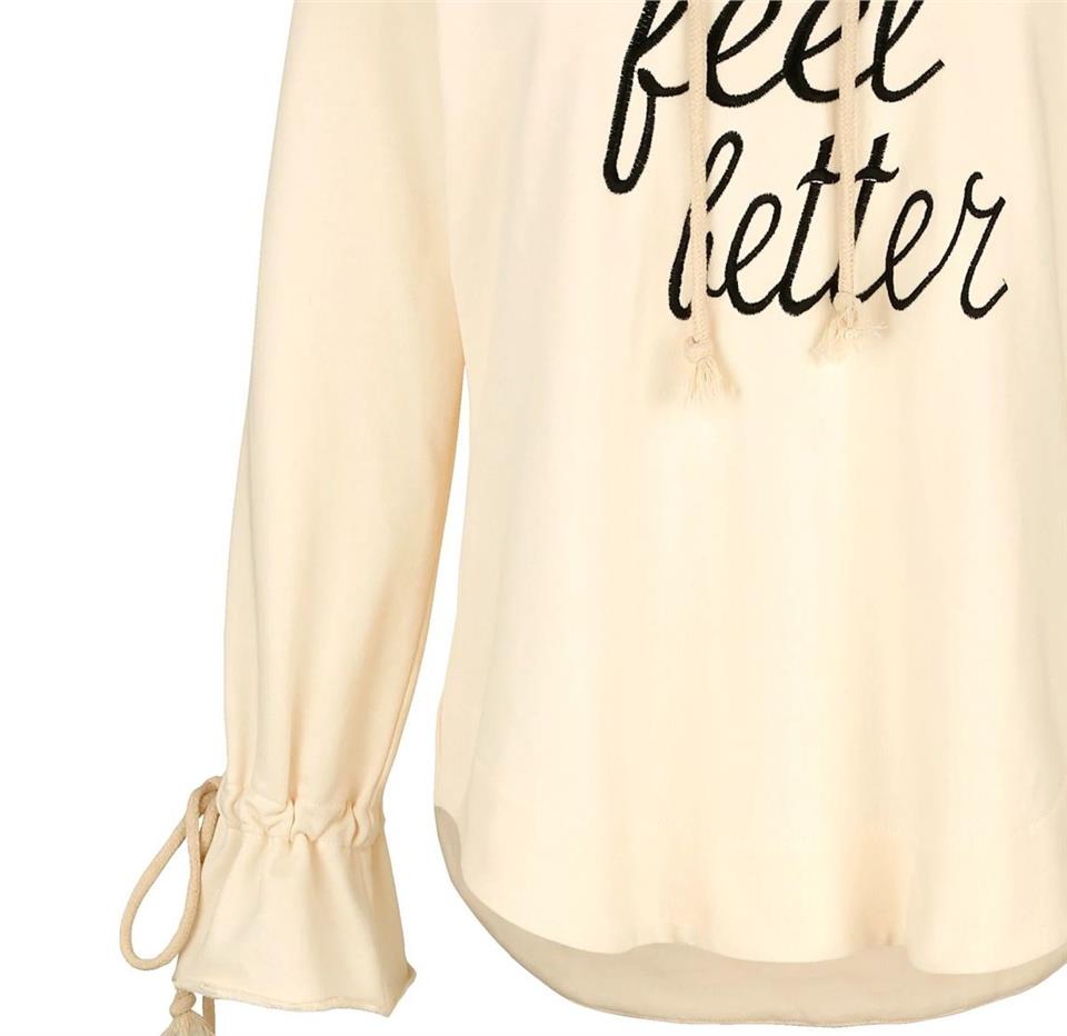 Kapşonlu Sweatshirt - Pudra