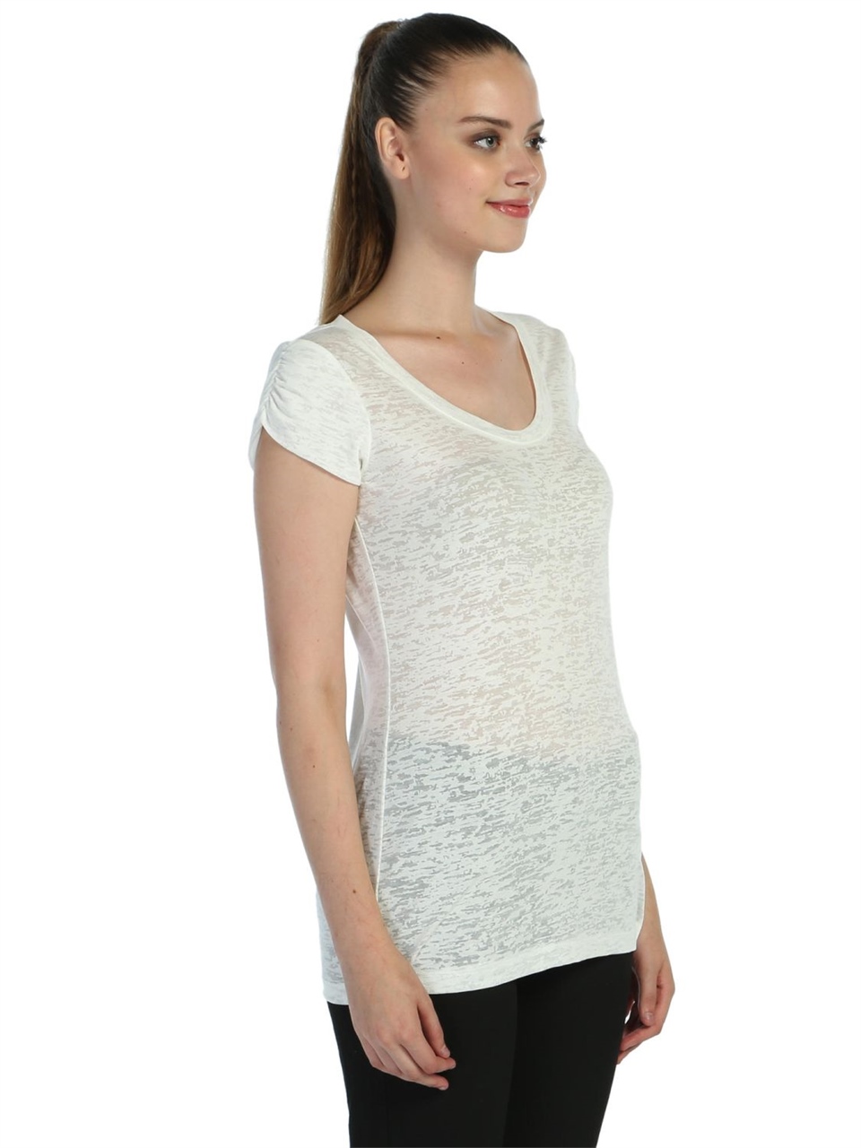Kısa Kollu T-shirt - Beyaz