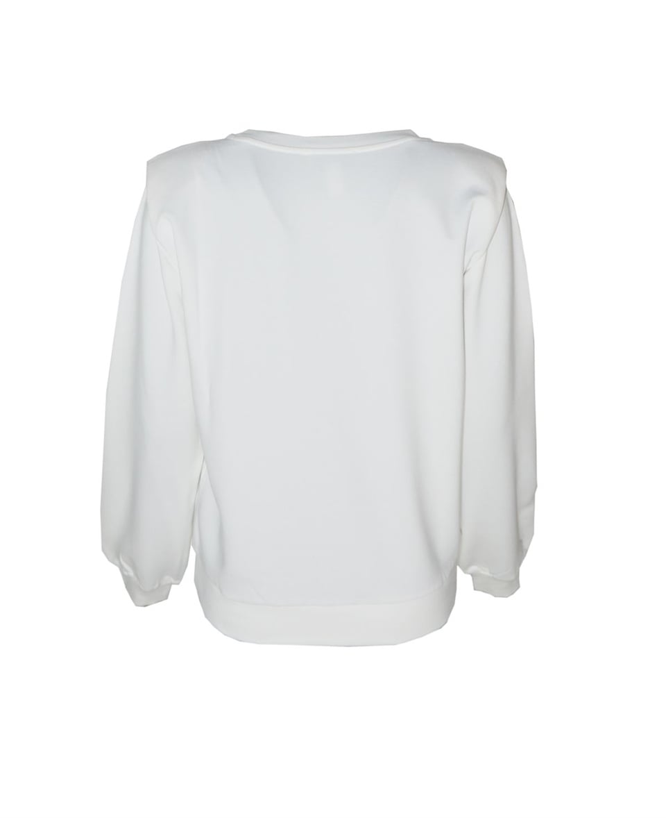Omuz Detaylı Sweatshirt - Ekru