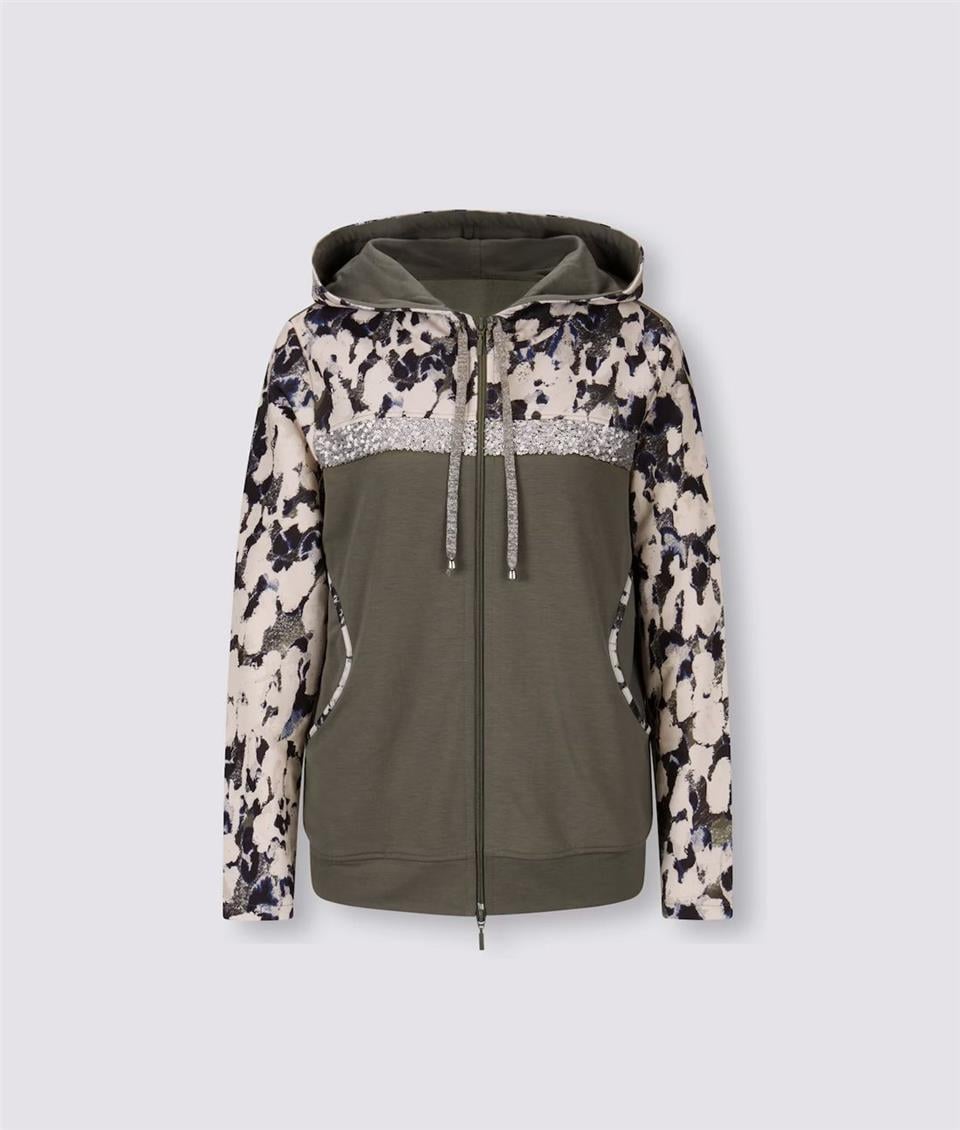 Payetli Desenli Sweatshirt - Yeşil