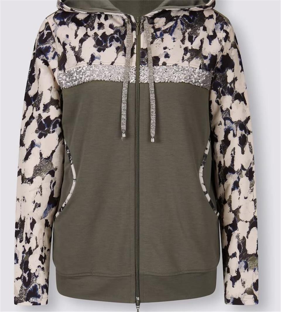 Payetli Desenli Sweatshirt - Yeşil