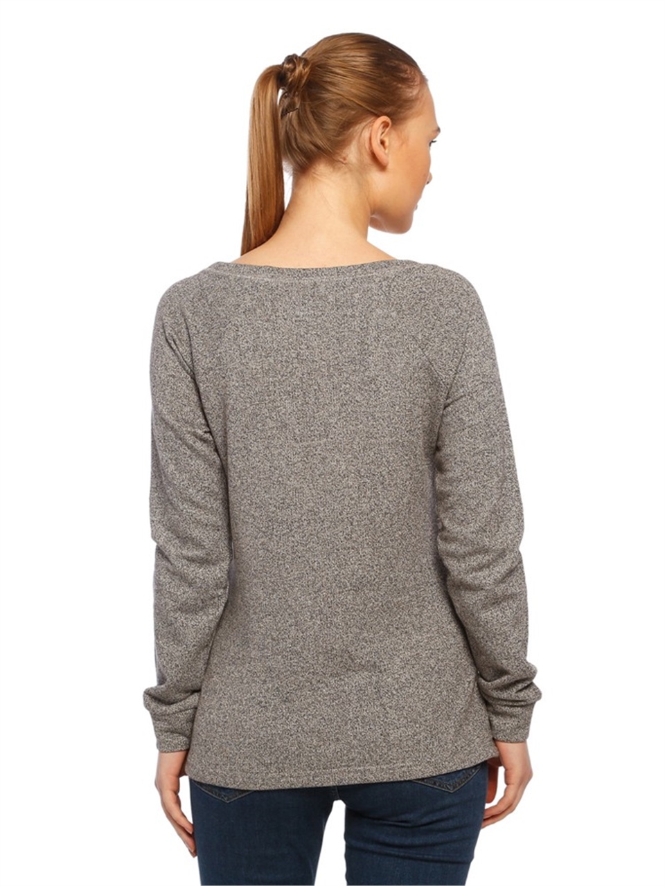 Payetli Sweatshirt - Gri