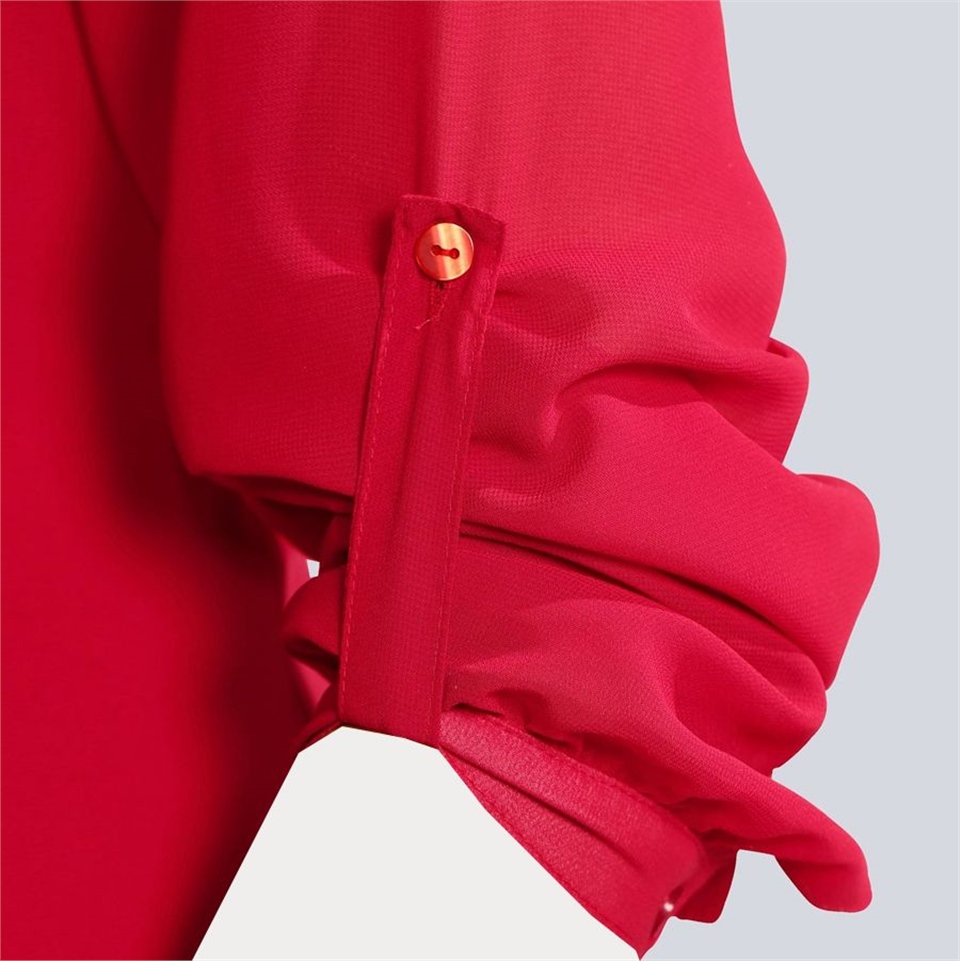 Şifon Elbise - Kırmızı