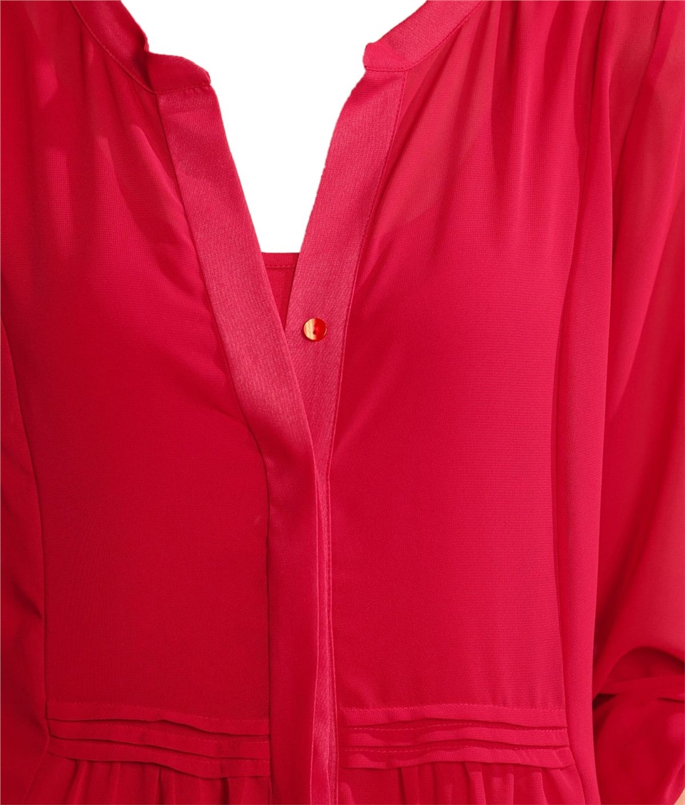 Şifon Elbise - Kırmızı