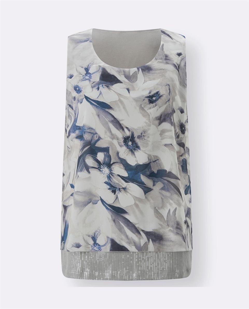 Şifon İpekli Bluz - Baskılı