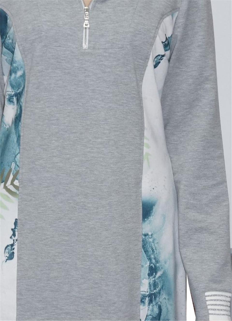 Sweat Elbise - Gri