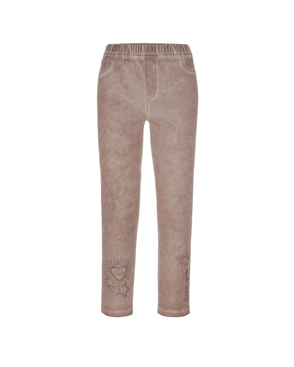 Taşlı Slim Fit Pantolon - Vizon