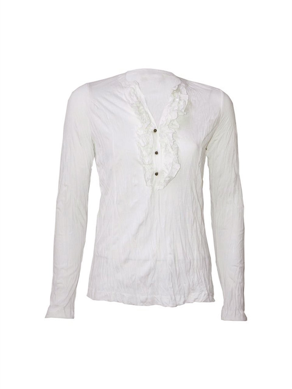 Volanlı T-shirt - Kırık Beyaz