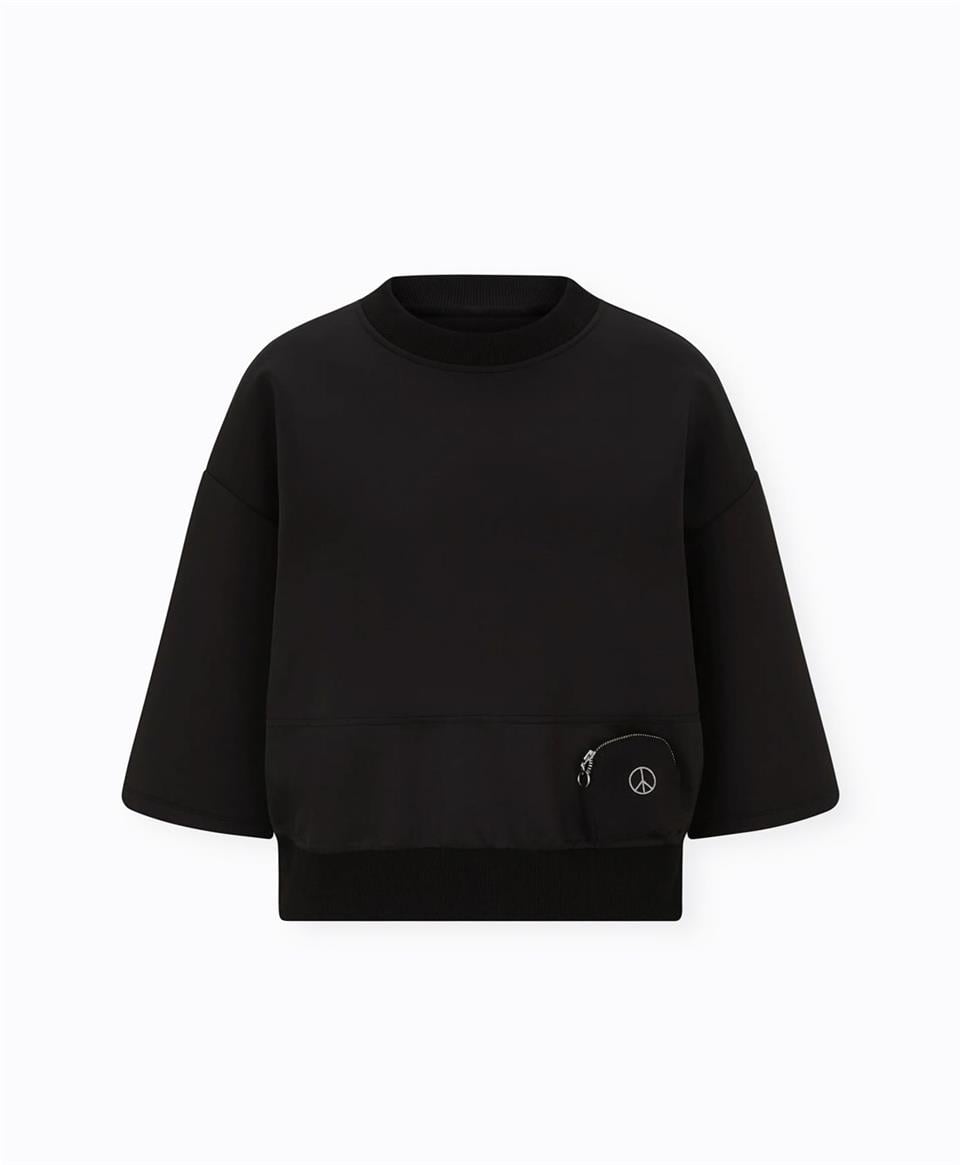 Yarasa Kol Sweatshirt - Siyah