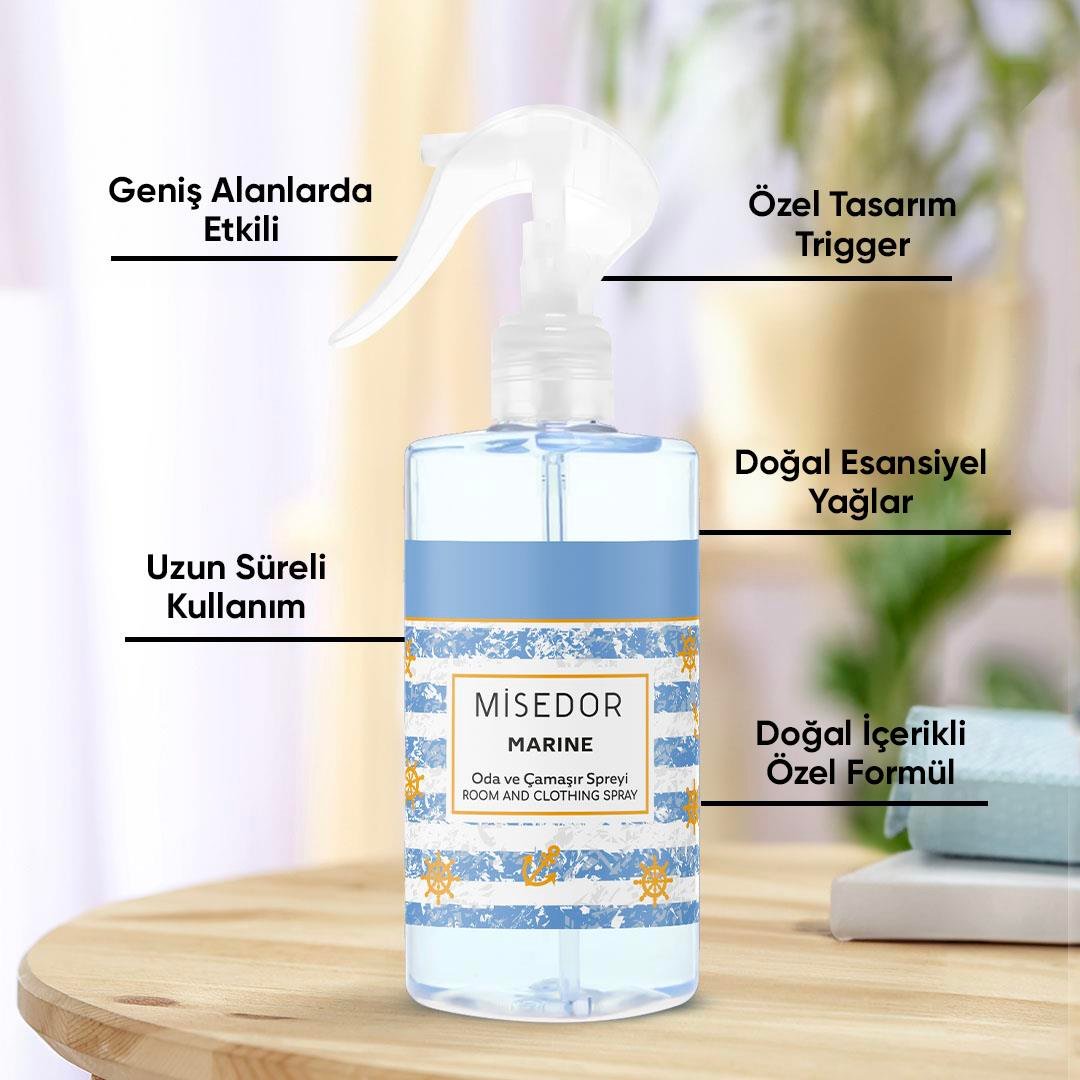 Misedor - Misedor 2 li Set Marine Oda Kokusu ve Çamaşır Parfümü 330 ml | Misedor