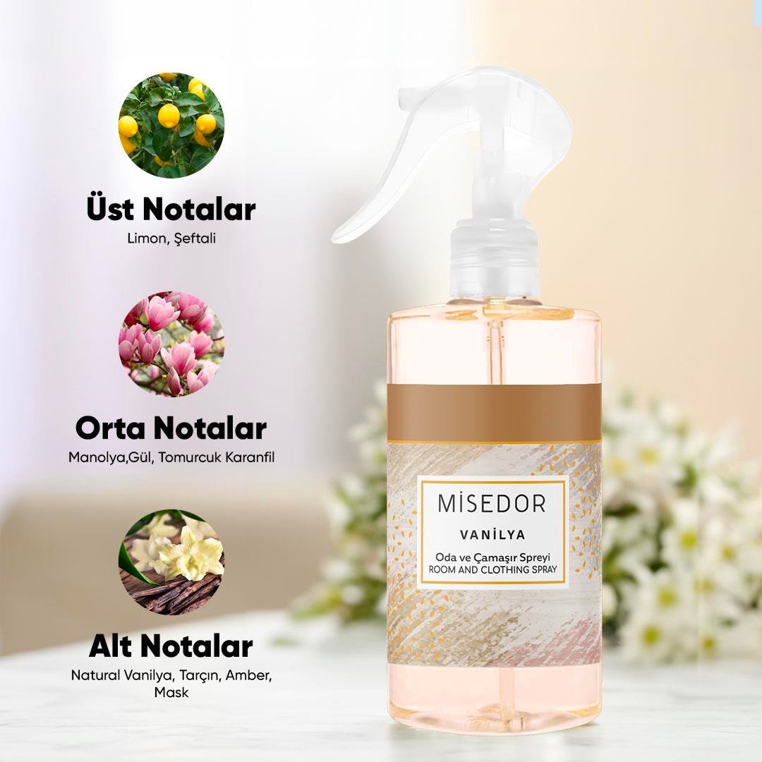 Misedor - Misedor 2 li Set Vanilya Oda Kokusu ve Çamaşır Parfümü 330 ml | Misedor