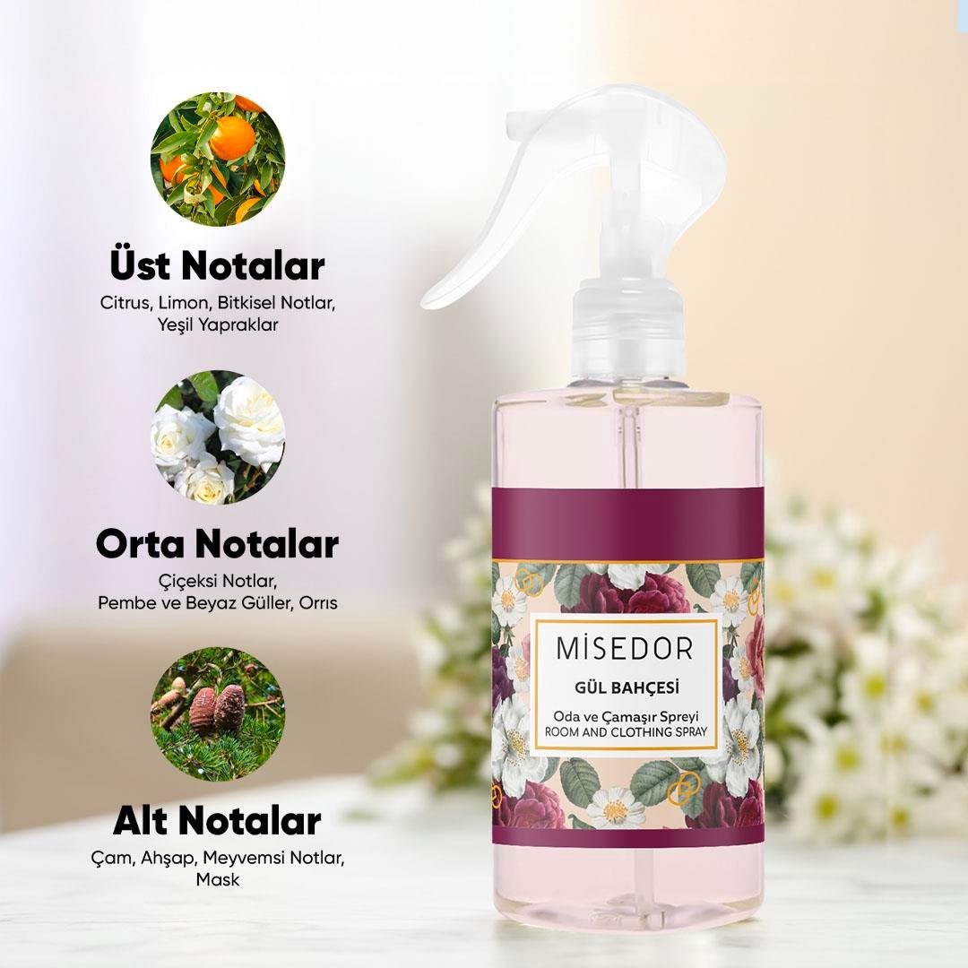 Misedor - Misedor 2'li Set Gold Amber ve Gül Bahçesi Oda Kokusu ve Çamaşır Parfümü 330 ml | Misedor