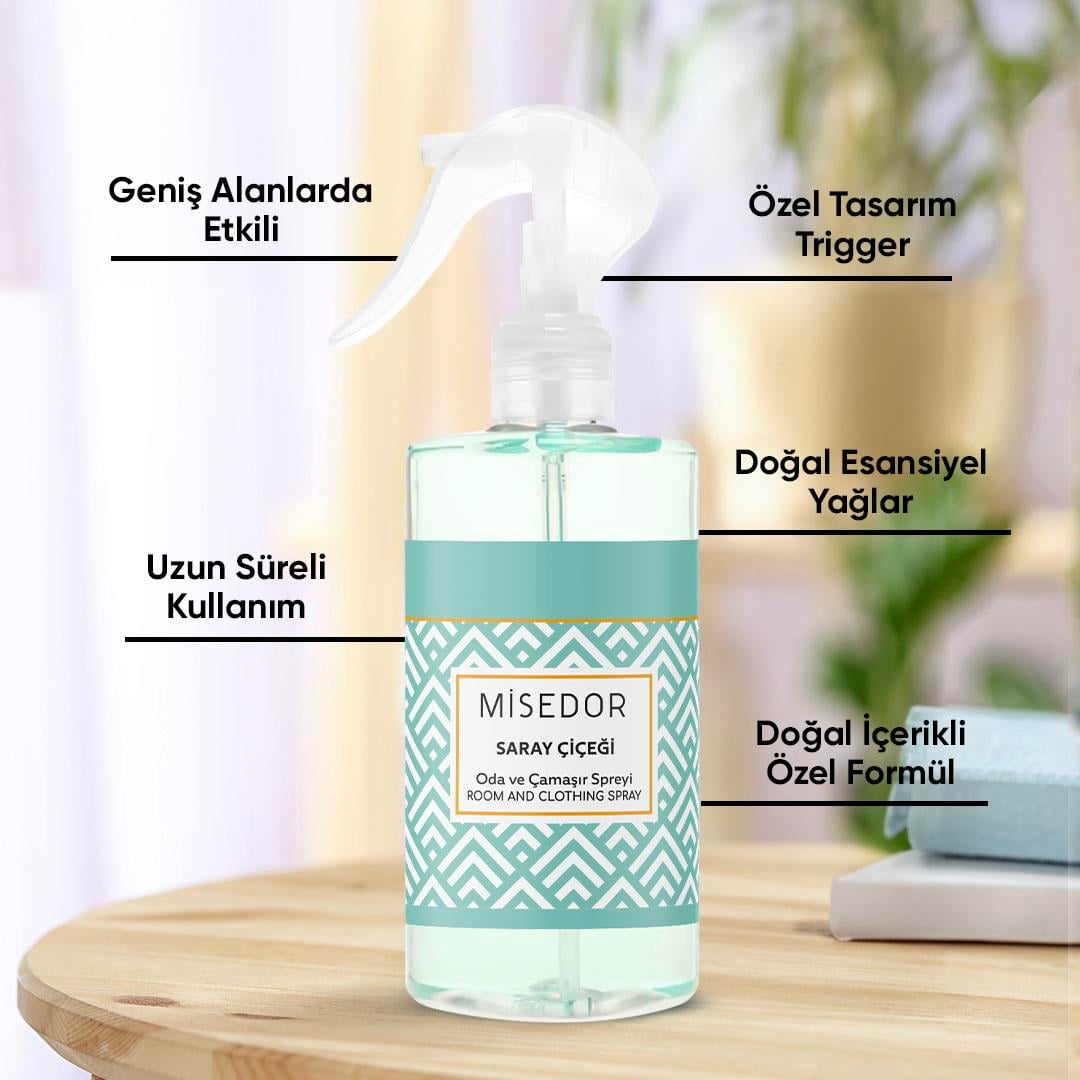 Misedor - Misedor 2'li Set Gül Bahçesi ve Saray Çiçeği Oda ve Çamaşır Spreyi 330 ml | Misedor