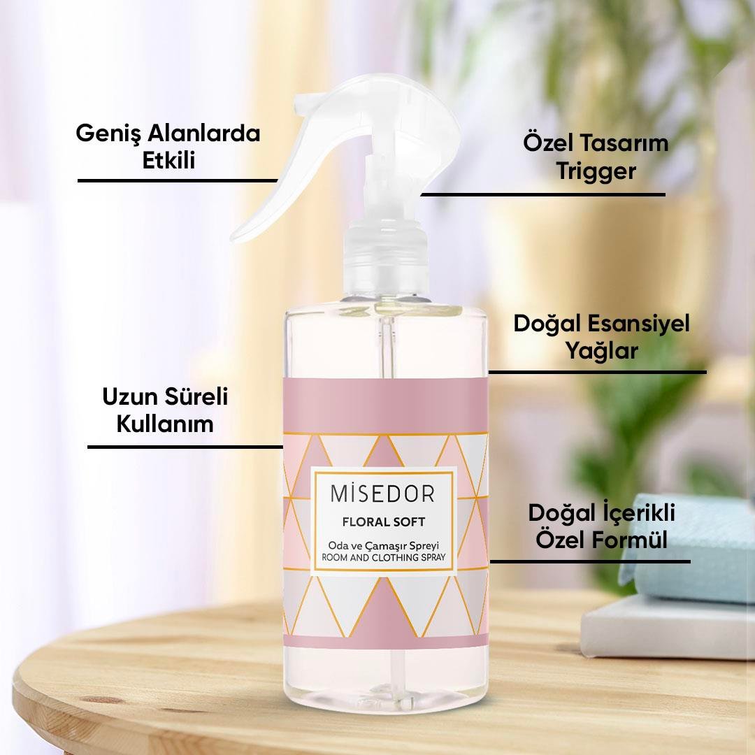 Misedor - Misedor Floral Soft Oda Kokusu ve Çamaşır Parfümü 330 ml | Misedor