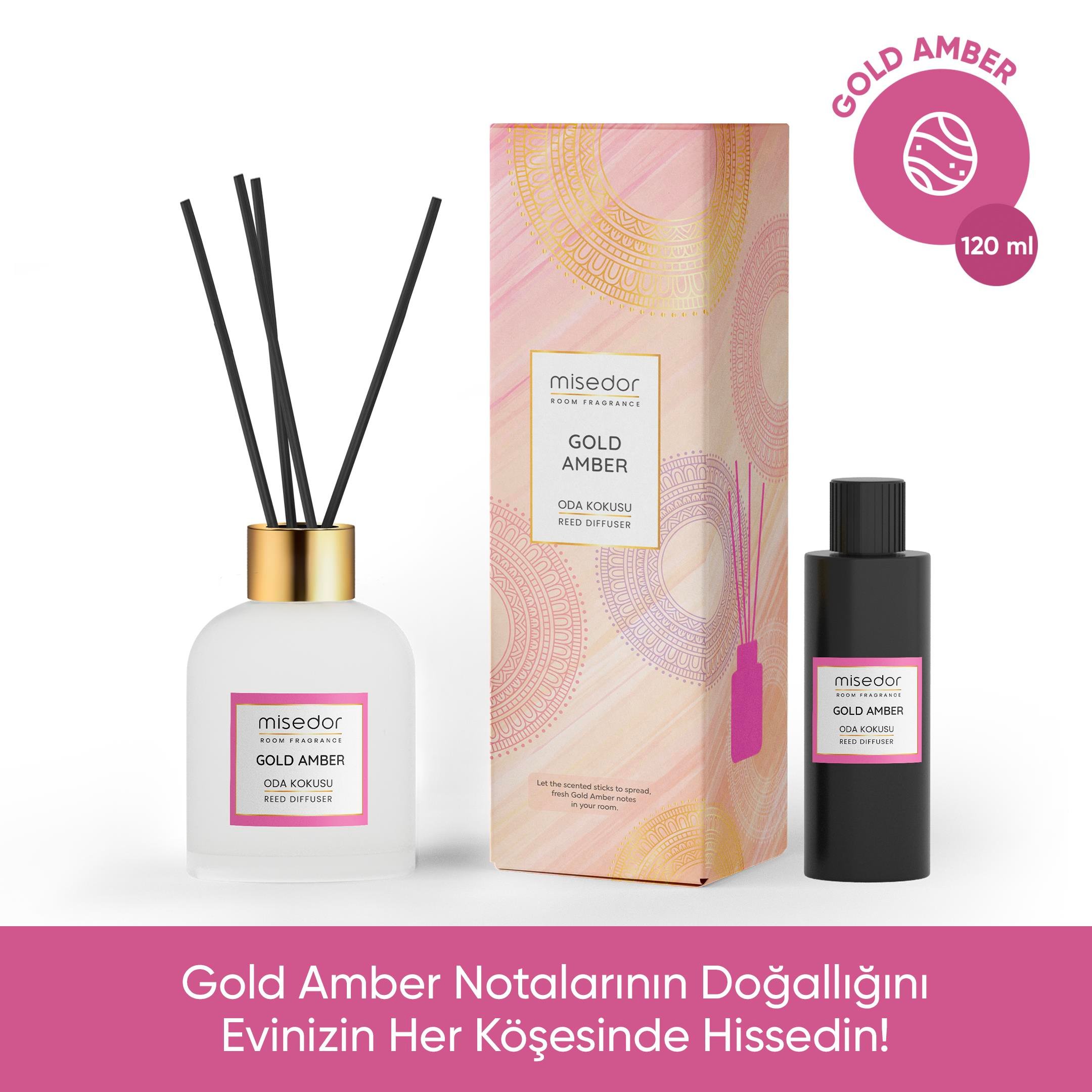 Misedor - Misedor Gold Amber Çubuklu Oda Kokusu 120 ml