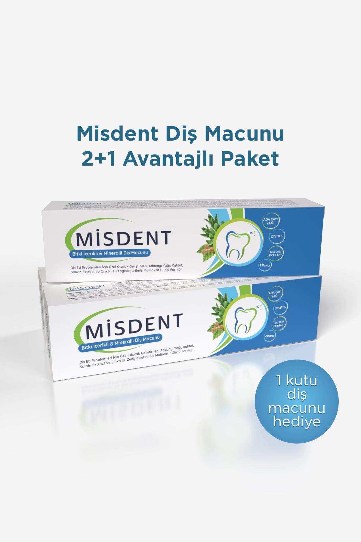 Misedor - Misedor Misdent Bitki İçerikli & Mineralli Diş Macunu 75 ml 2+1 Set