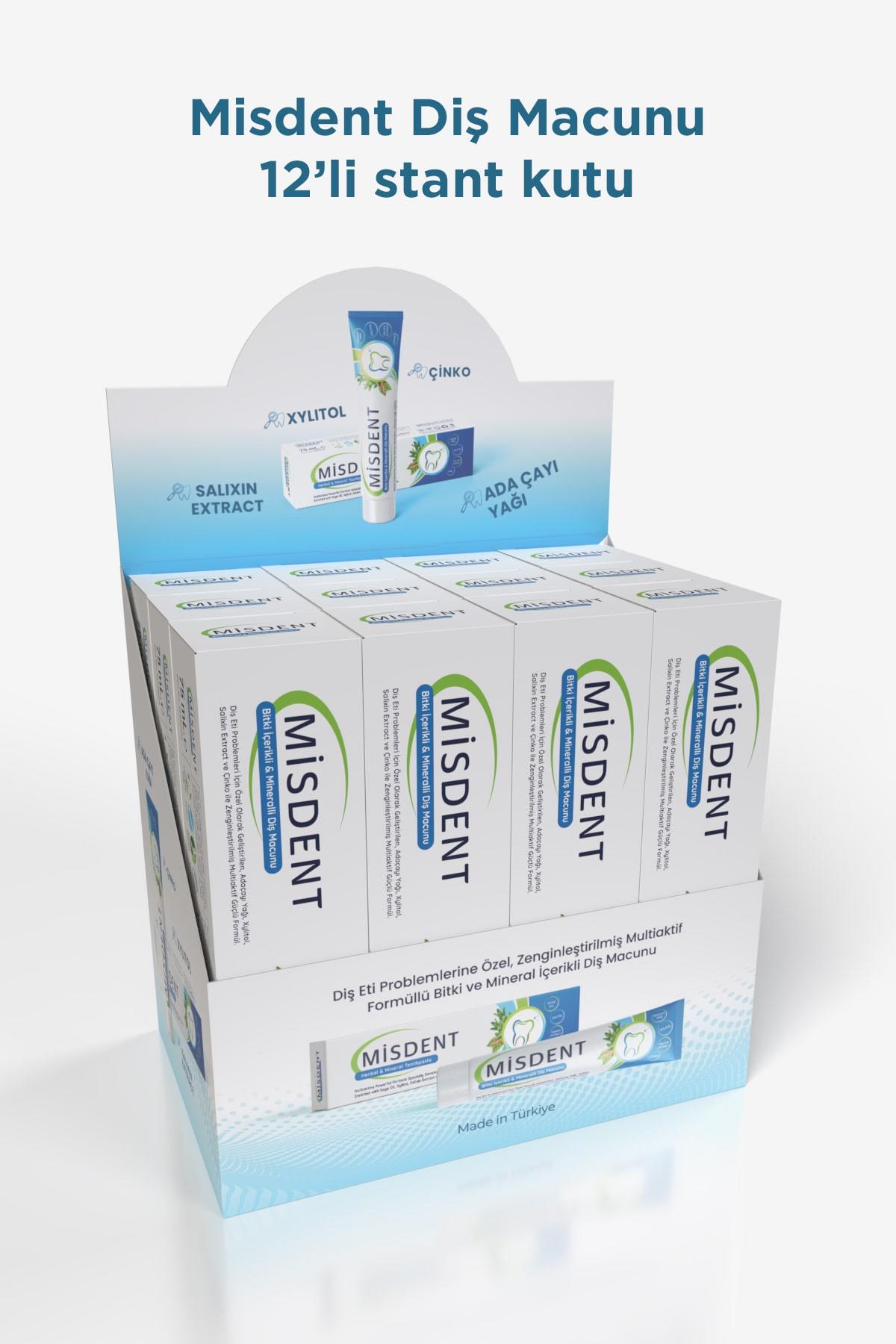 Misedor - Misedor Misdent Bitki İçerikli & Mineralli Diş Macunu 75 ml 12'li Set