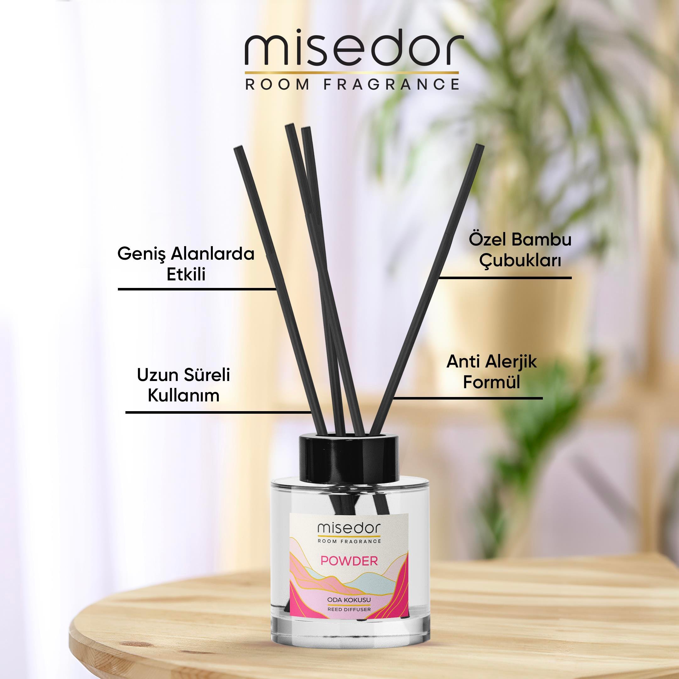 Misedor - Misedor Powder Çubuklu Oda Kokusu 120 ml
