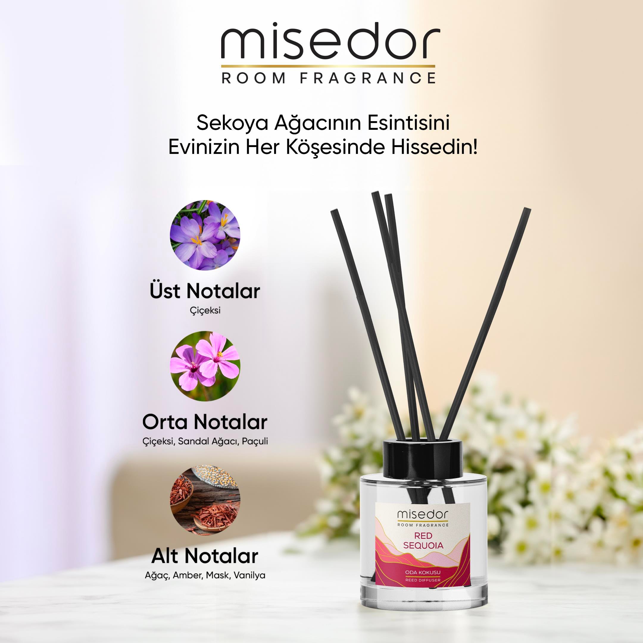 Misedor - Misedor Red Sequoia Çubuklu Oda Kokusu 120 ml