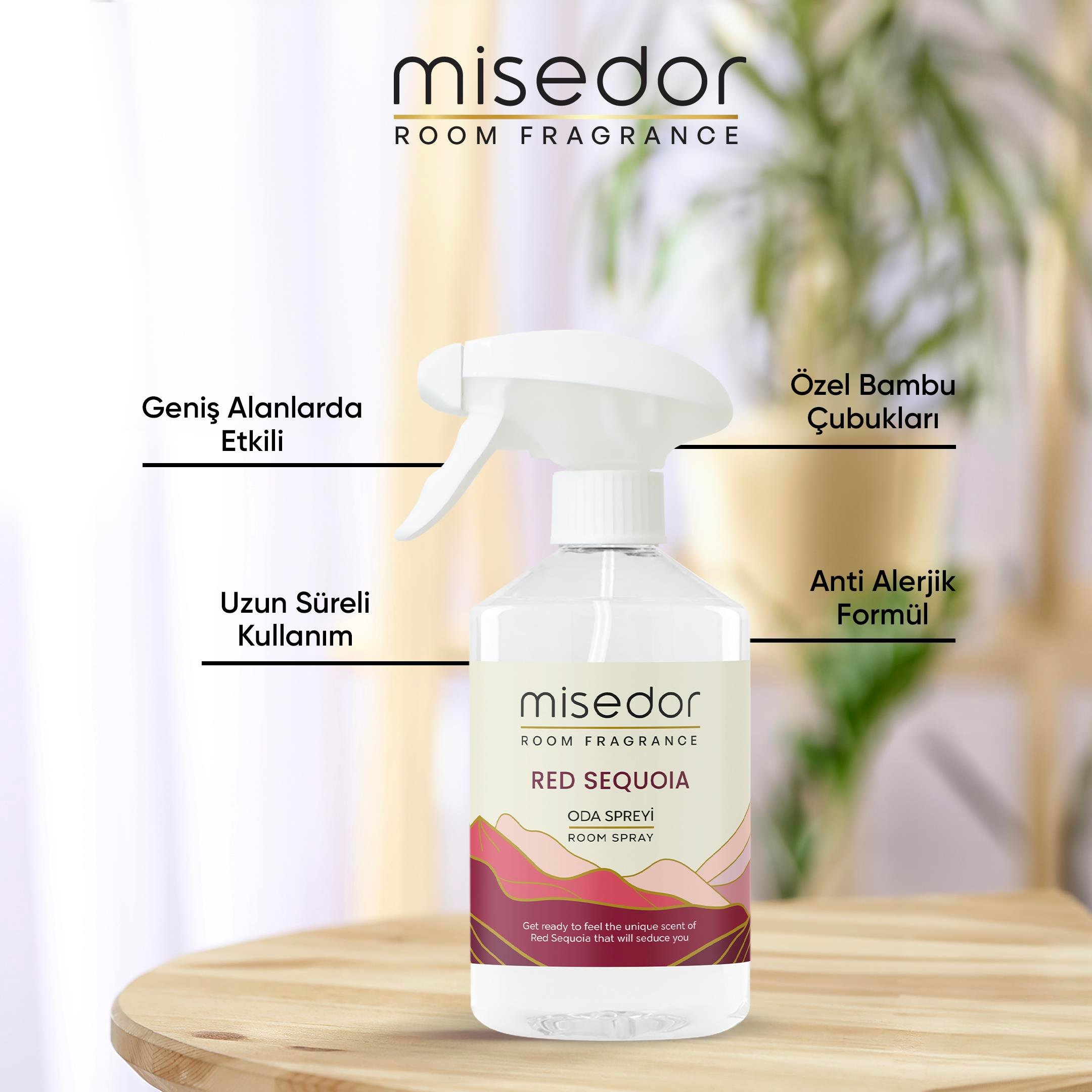 Misedor - Misedor Red Sequoia Oda ve Çamaşır Spreyi 500 ml | Misedor
