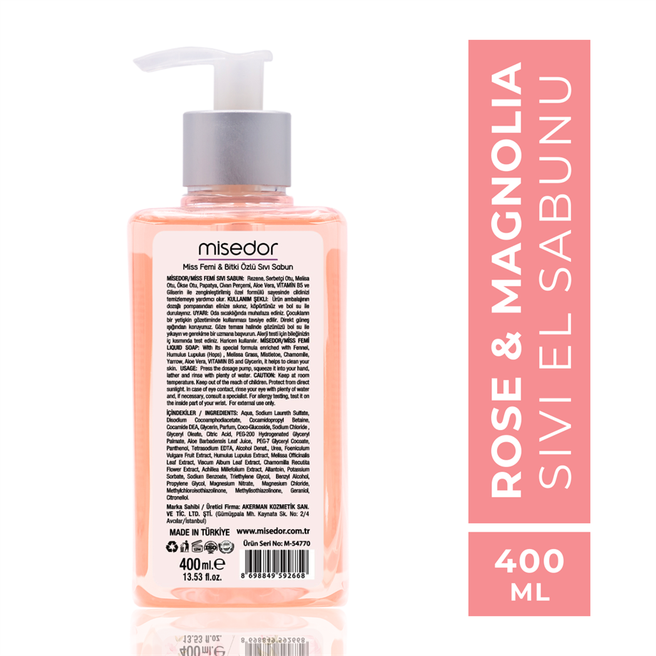 Misedor - MissFemi Bitki Özlü Sıvı Sabun 400 ml | Misedor
