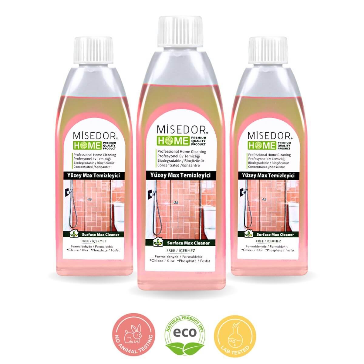 MisedorYüzey Max Derz ve Kireç Temizleyici - MisedorMisedor 3 lü Set Doğal Yüzey max Derz ve Kireç Temizleyici 400 ml