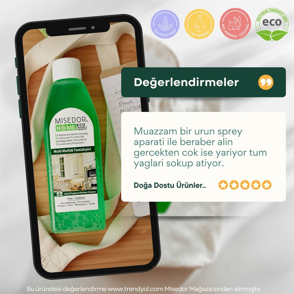 MisedorMulti Mutfak Temizleyici - MisedorMisedor 3 lü Set Doğal Mutfak Temizleyici 400 ml