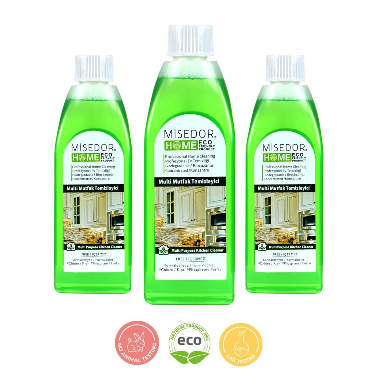 MisedorMulti Mutfak Temizleyici - MisedorMisedor 3 lü Set Doğal Mutfak Temizleyici 400 ml