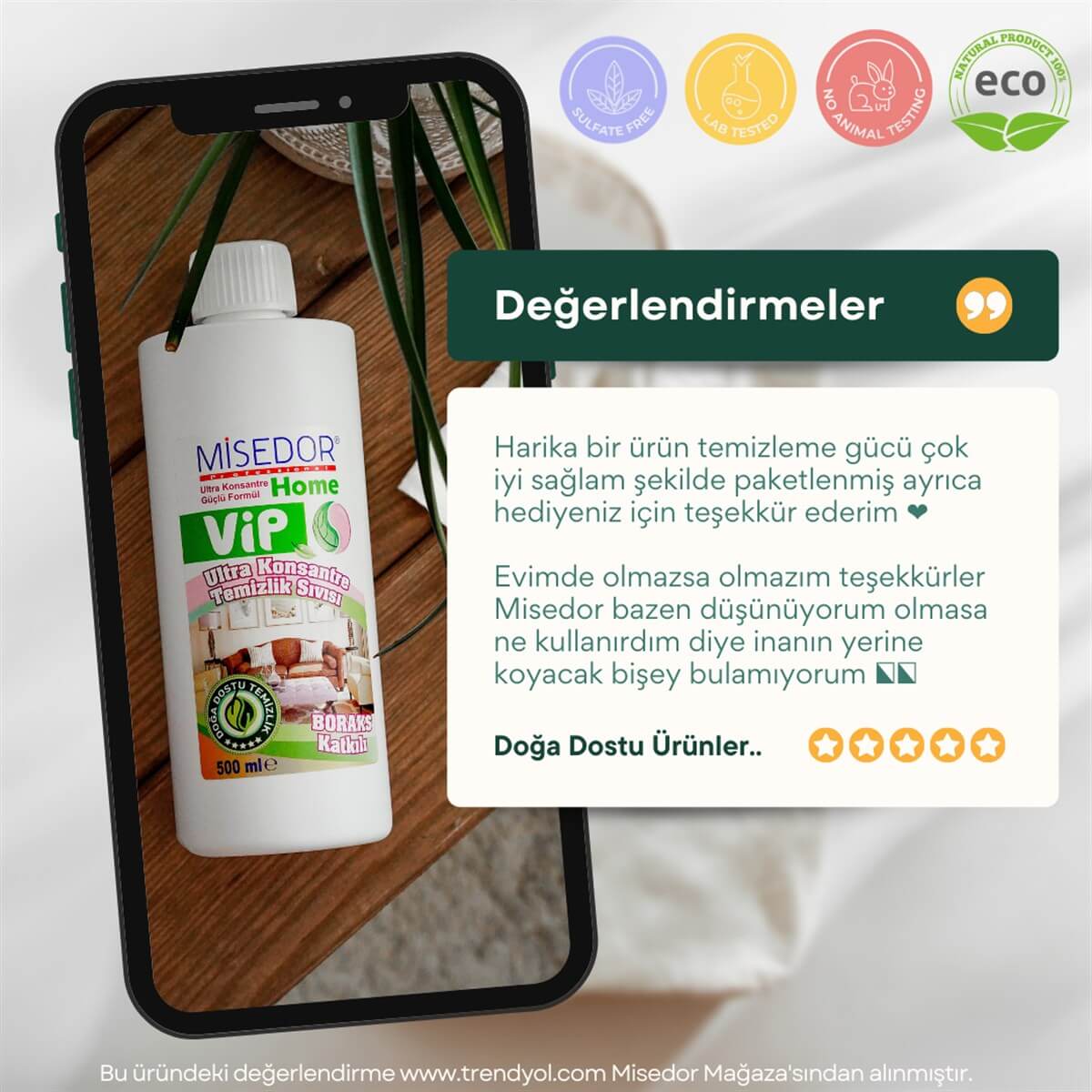 MisedorDoğal Vip Genel Temizlik Sıvısı - MisedorMisedor 3 lü Set  Vip Doğal Genel Temizlik Sıvısı 500 ml