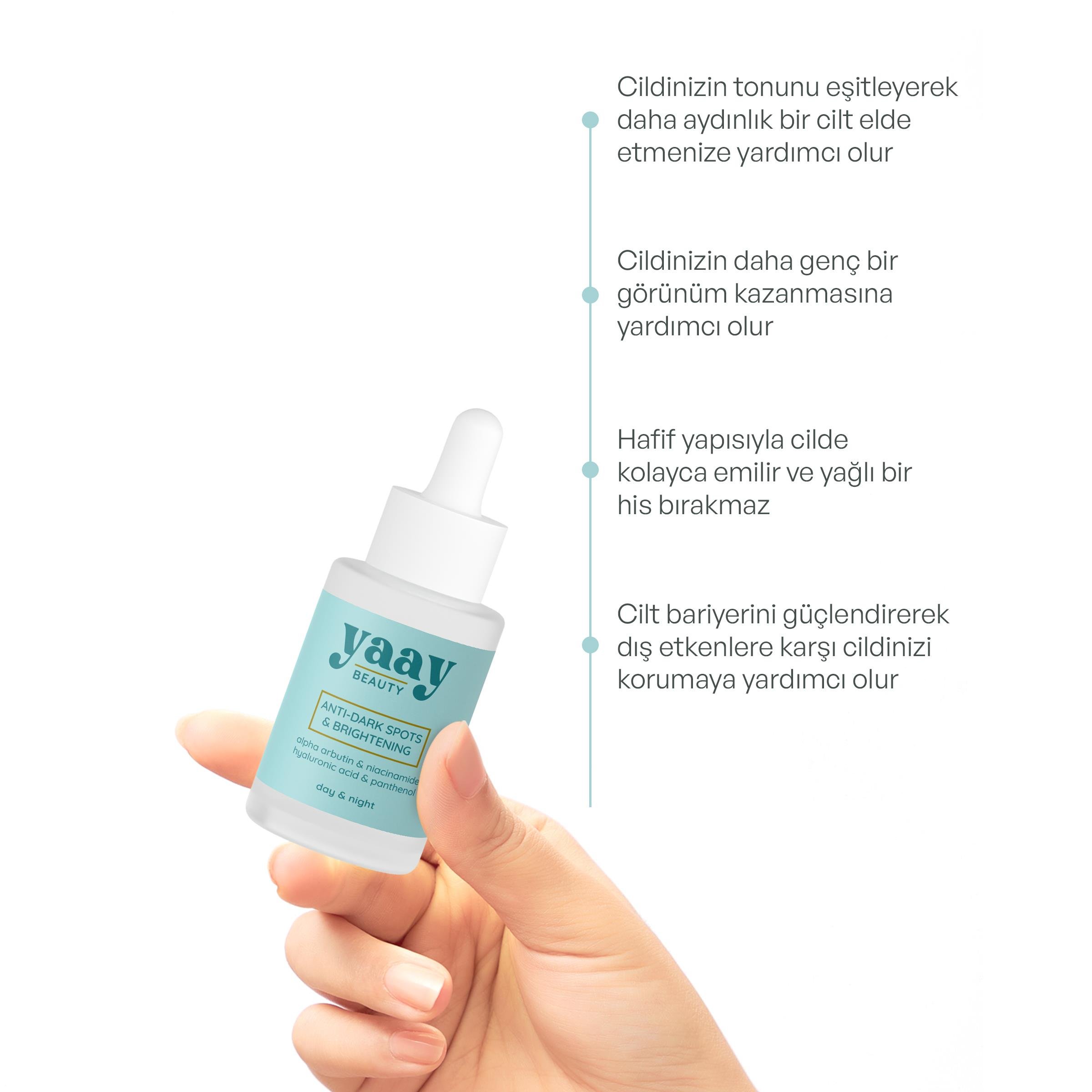 Yaay Beauty - Yaay Beauty Anti Dark Spots & Brightening Siyah Nokta Engelleyici ve Aydınlatıcı Serum 30 ml