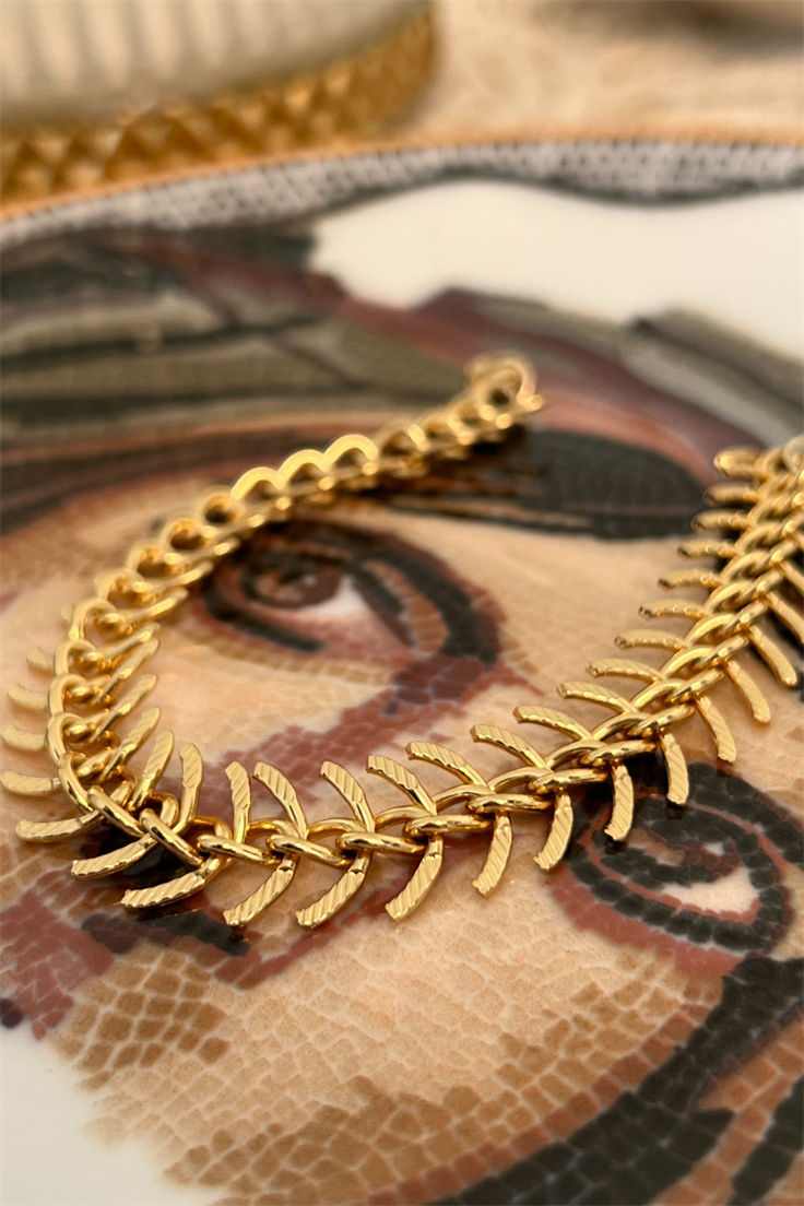 Balık Sırtı Model Halhal Gold