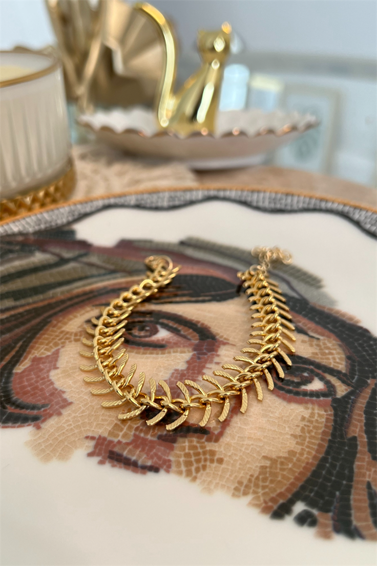 Balık Sırtı Model Künye Gold