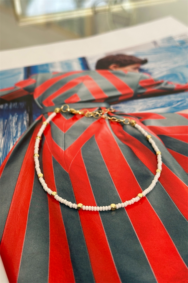 Beyaz Renkli Gold Detaylı Halhal