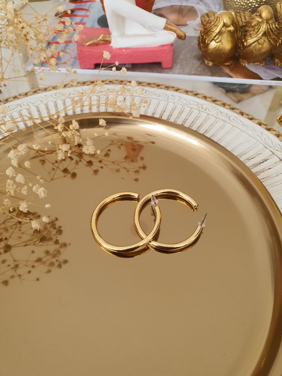 Büyük Boy Halka Küpe Gold