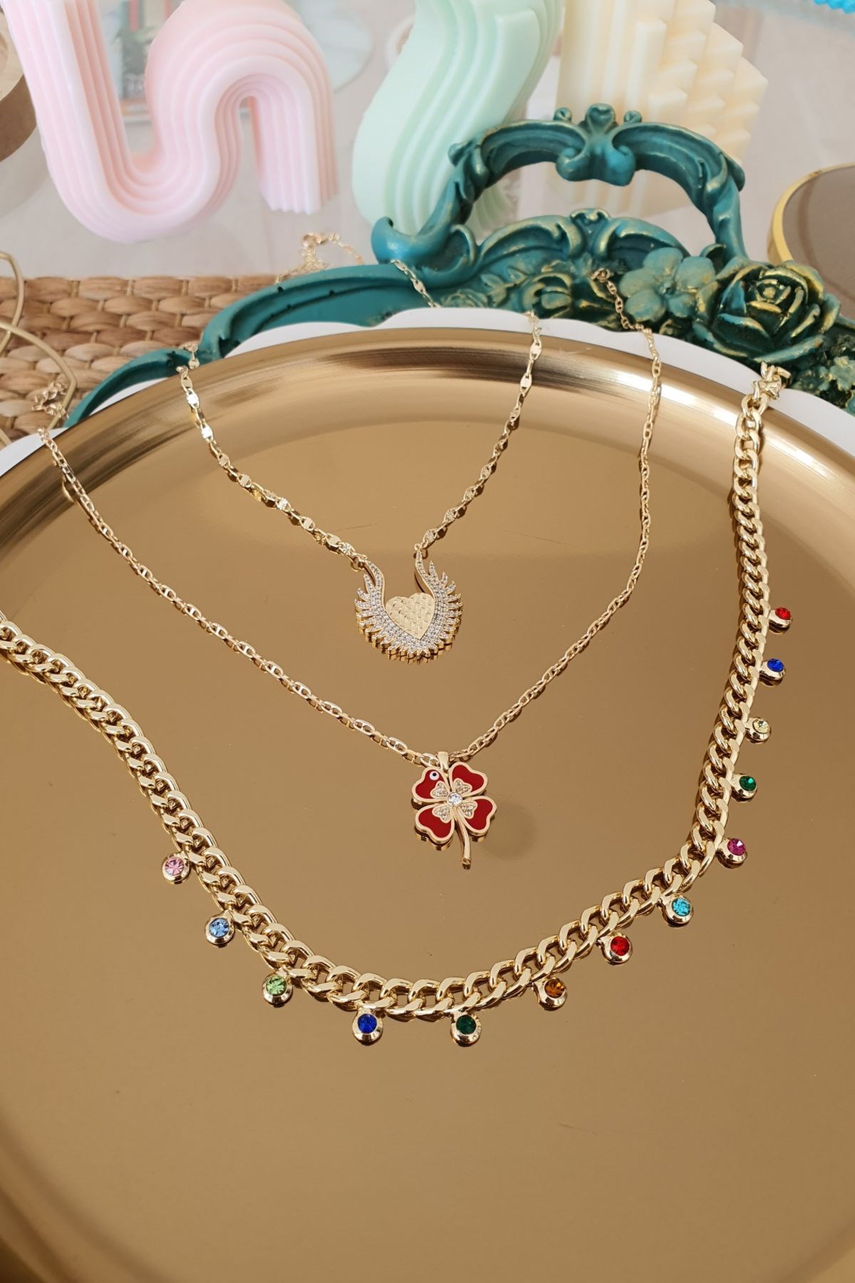 Canfide Kolye Kombini Gold