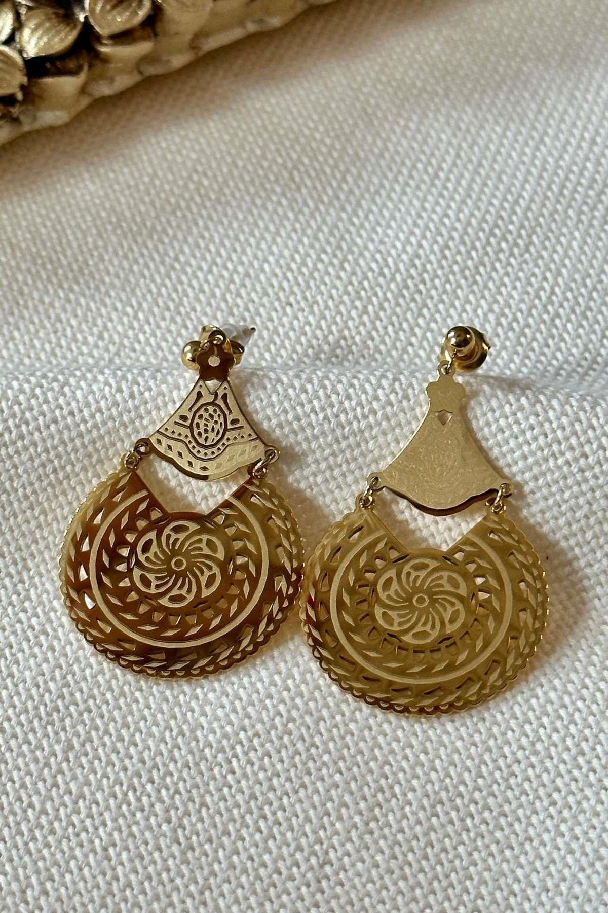 Çelik Bohem Vintage Küpe