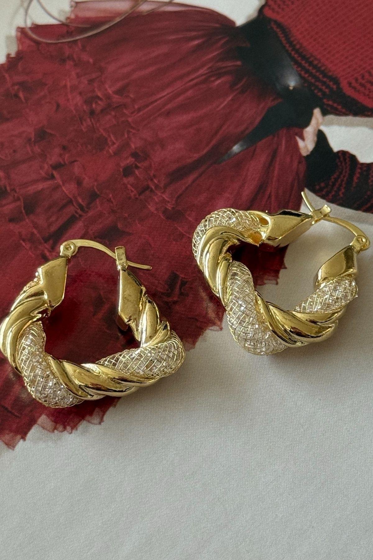 Çelik Burgu Model Sim Detaylı Küpe