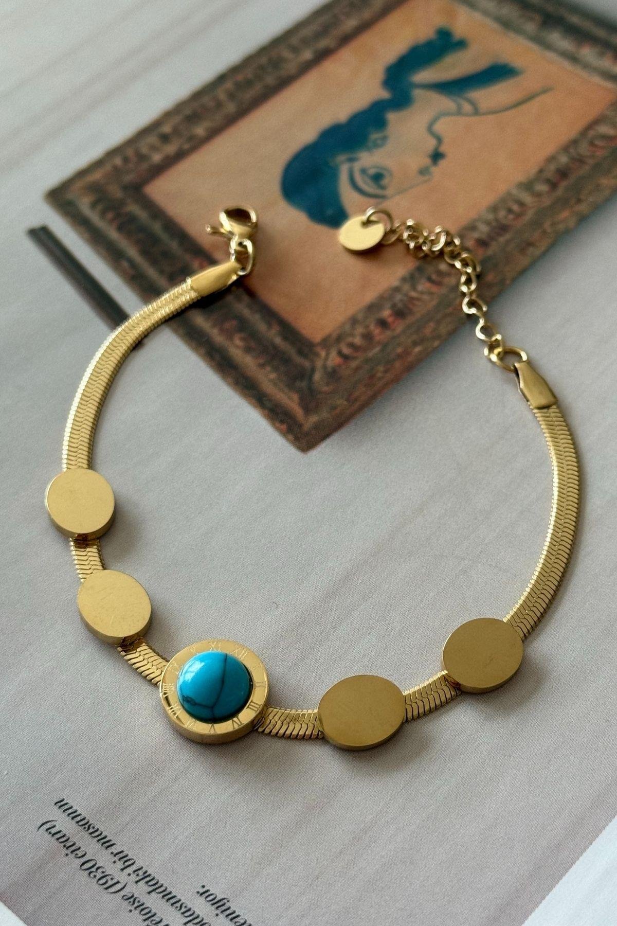 Çelik Firuze Taşlı Plaka Model Künye